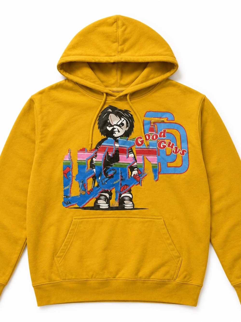 Mustard Yellow Graphic Hoodie for Men - Good Guys Inspired